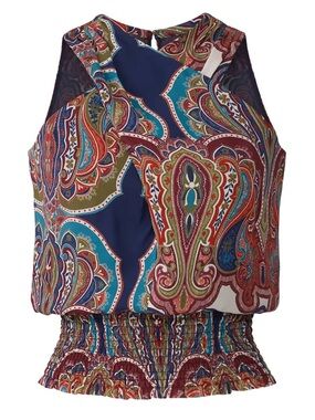 Ramy Brook 100% Silk Paisley Top